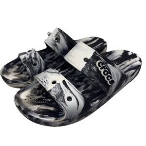 Size 5 - Men’s Croc Sandals Black and White Clogs ( 7 Women’s ) Slip On Shoes